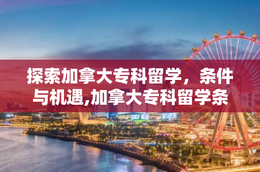 探索加拿大专科留学，条件与机遇,加拿大专科留学条件