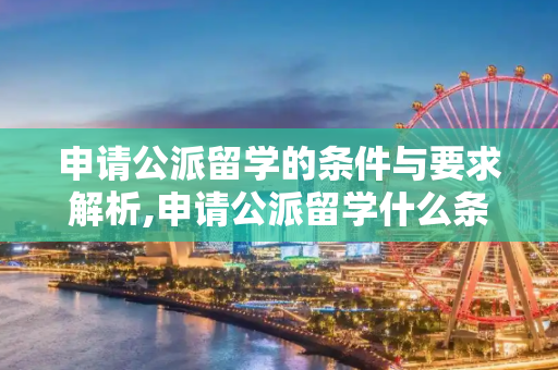 申请公派留学的条件与要求解析,申请公派留学什么条件